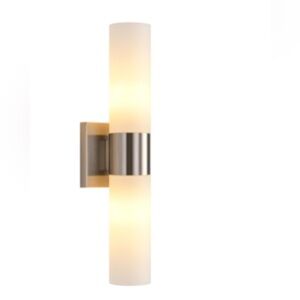 Modern Brush Wall Sconce with Silver Accent